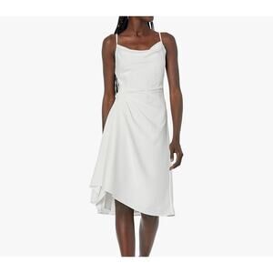 Aidan Mattox 10 Dress White Cocktail Medium Y2K Slipdress Minimalist Semi Bridal
